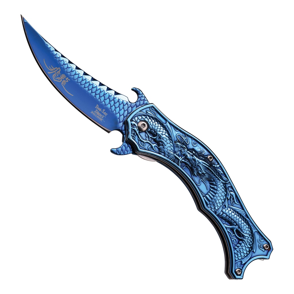 SAMPLE -Azure Dragon Quick-Deploy Spring Assisted Knife - Blue