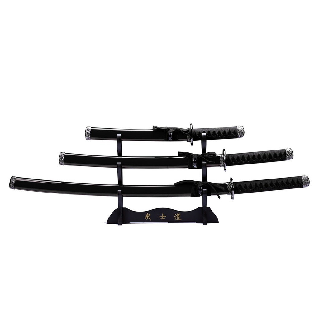 Triad of Honor Samurai Sword Set - Black Scabbard