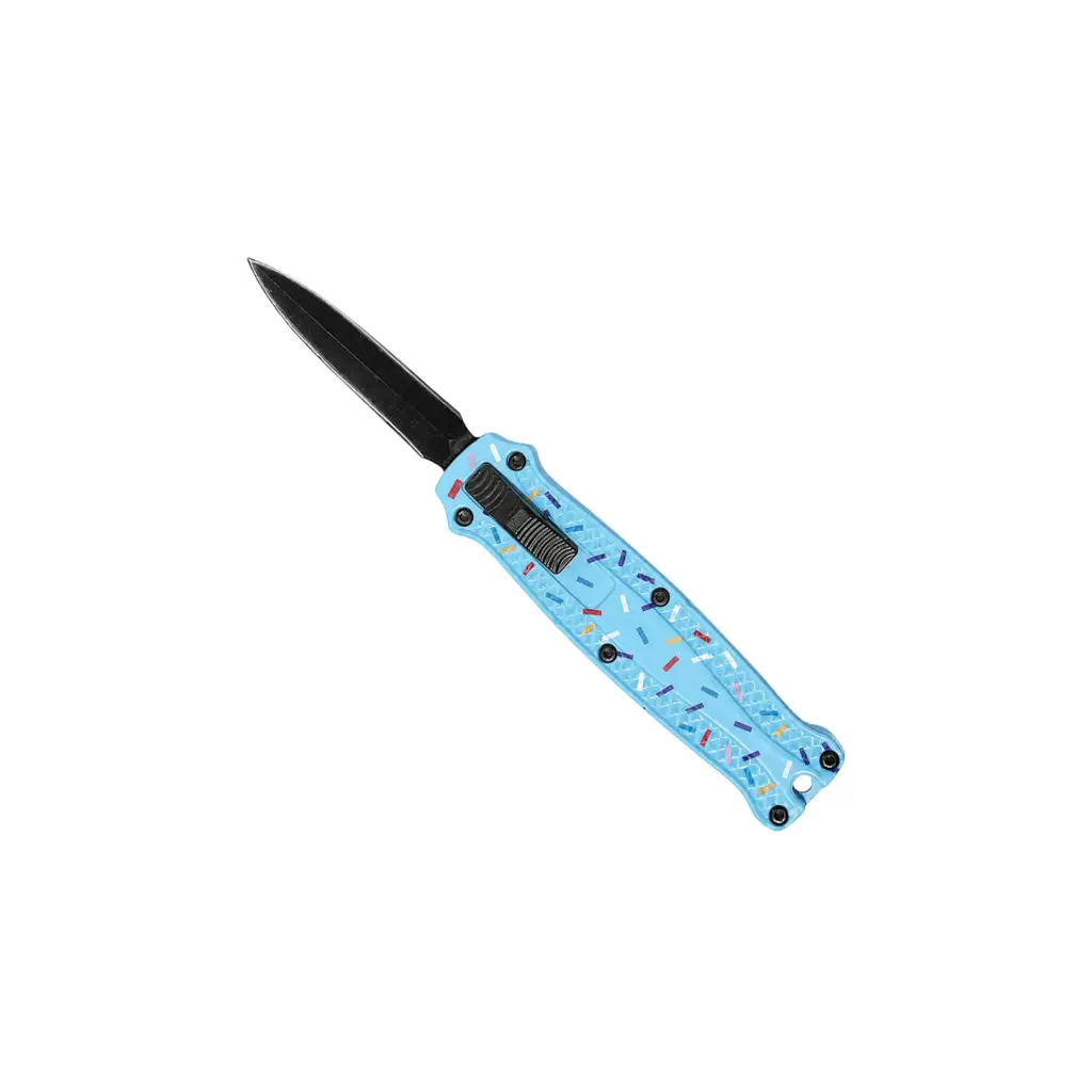 Cupcake Strike Mini Dessert-Themed OTF Knife - Blue Sprinkle