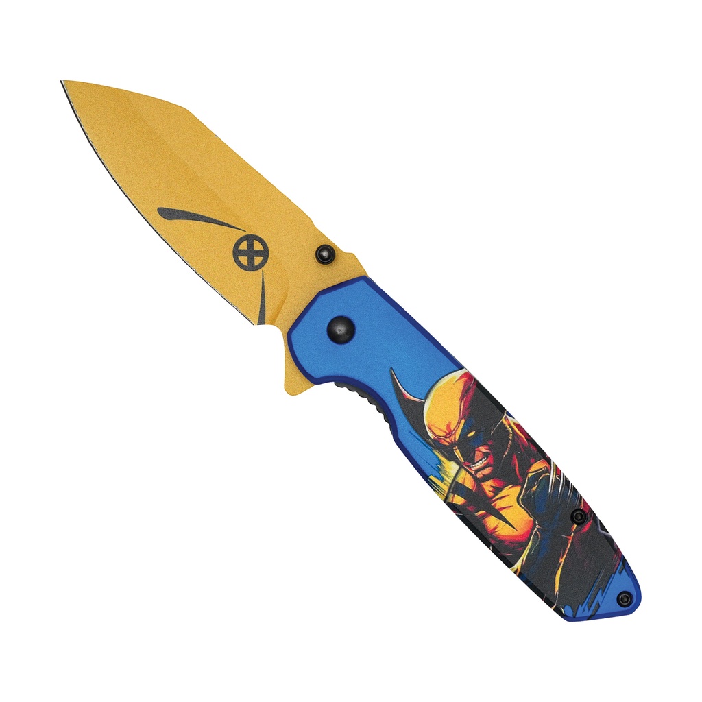 Feral Strike Wolverine Assisted Opening Knife - Gold Blade Blue Steel