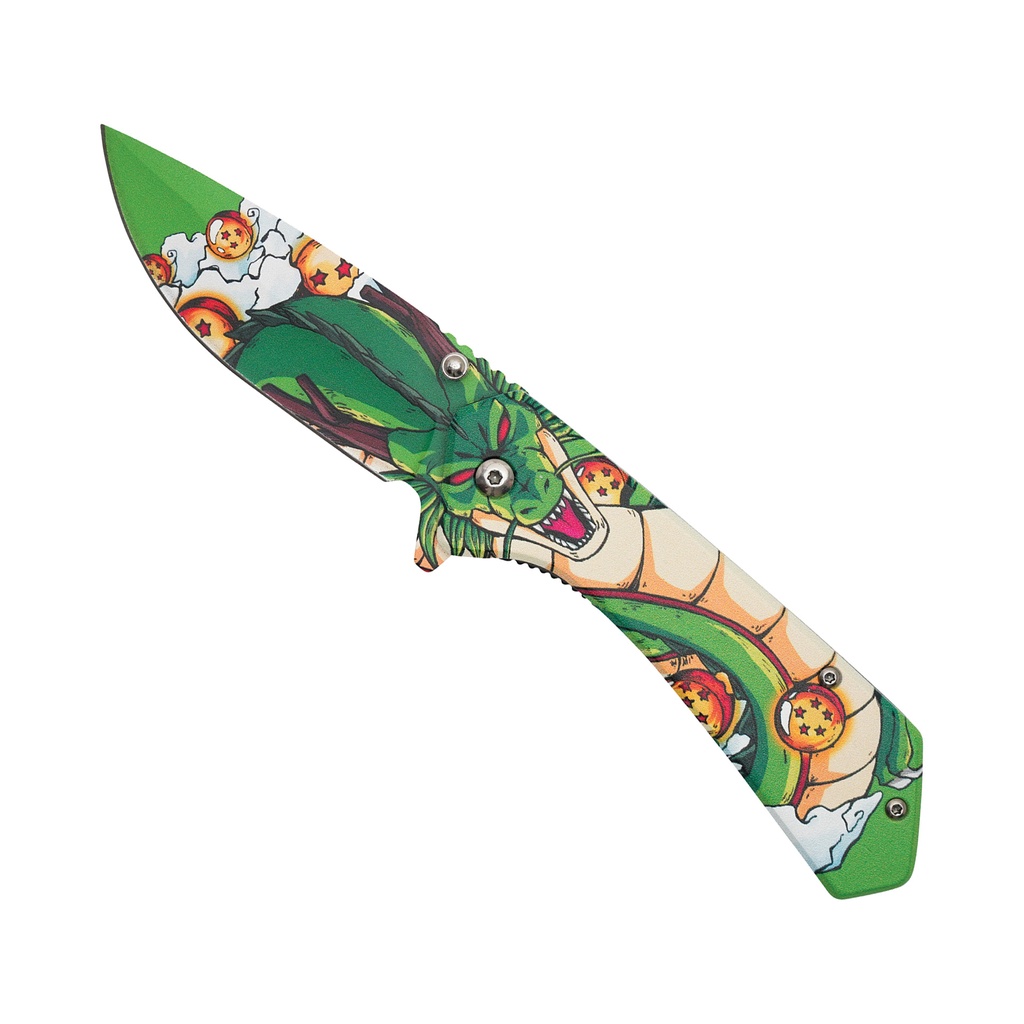 Shenron's Wish Anime Assisted Opening Knife - Green Steel
