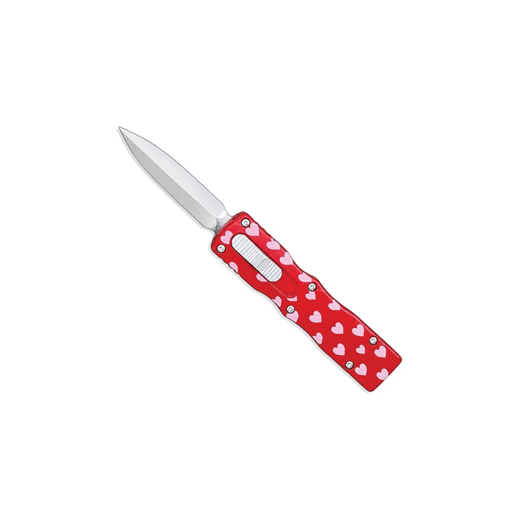Heartline Quick-Draw OTF Knife - Red Hearts