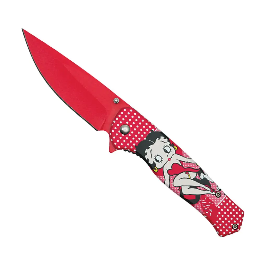 Cartoon Icon Spring-Assisted EDC Knife - Betty Boop Red