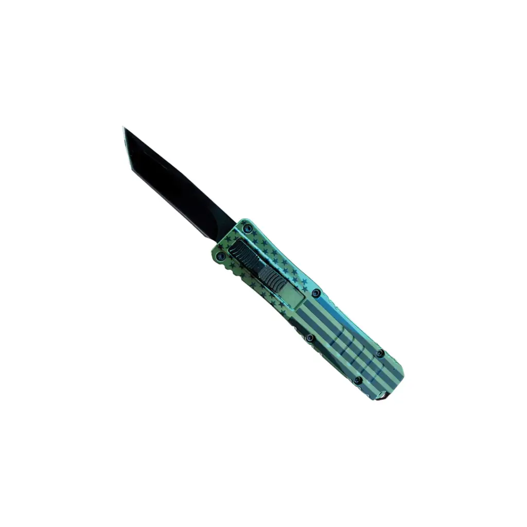 Patriot Compact Tactical OTF Knife - Green Flag