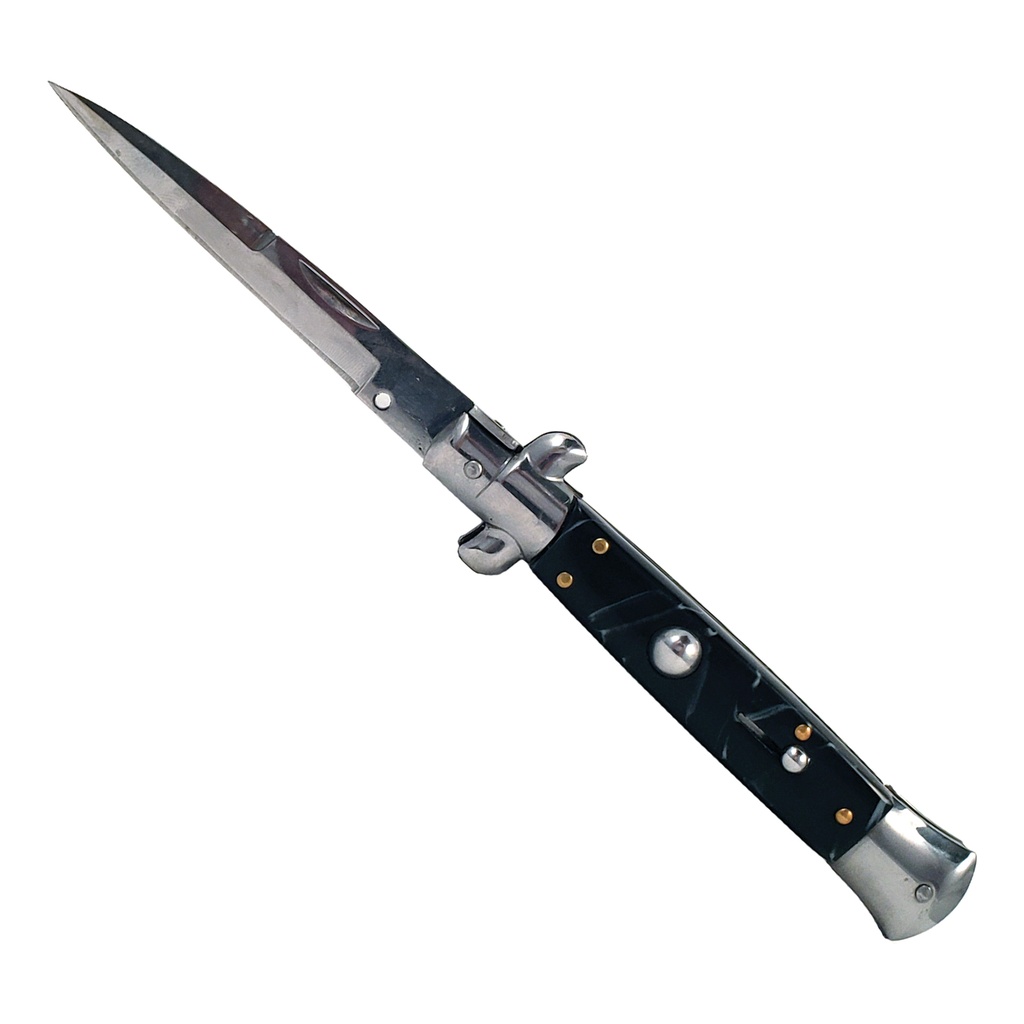 Silk-Snap Godfather Stiletto Automatic Knife - Black Marble
