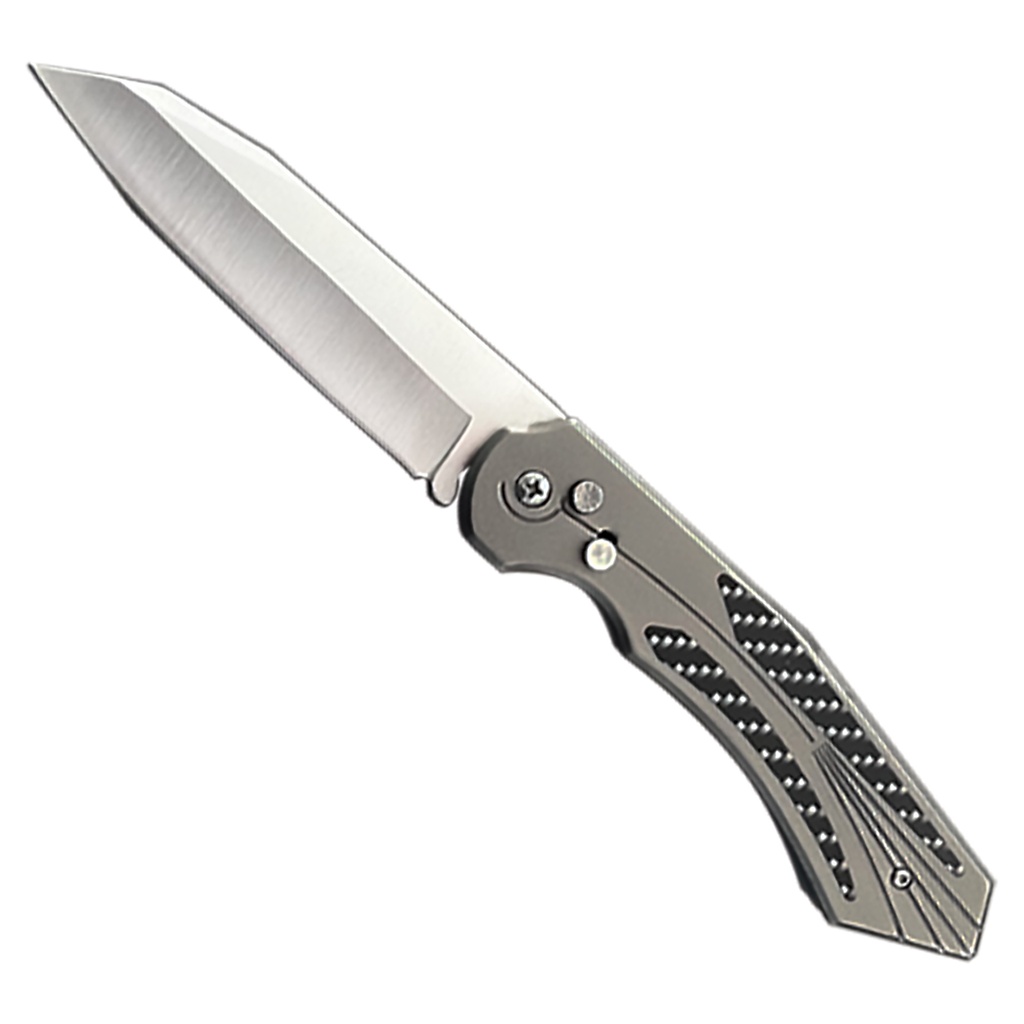 SleekStreak Quick-Deploy Tanto Automatic Knife - Matte Gray