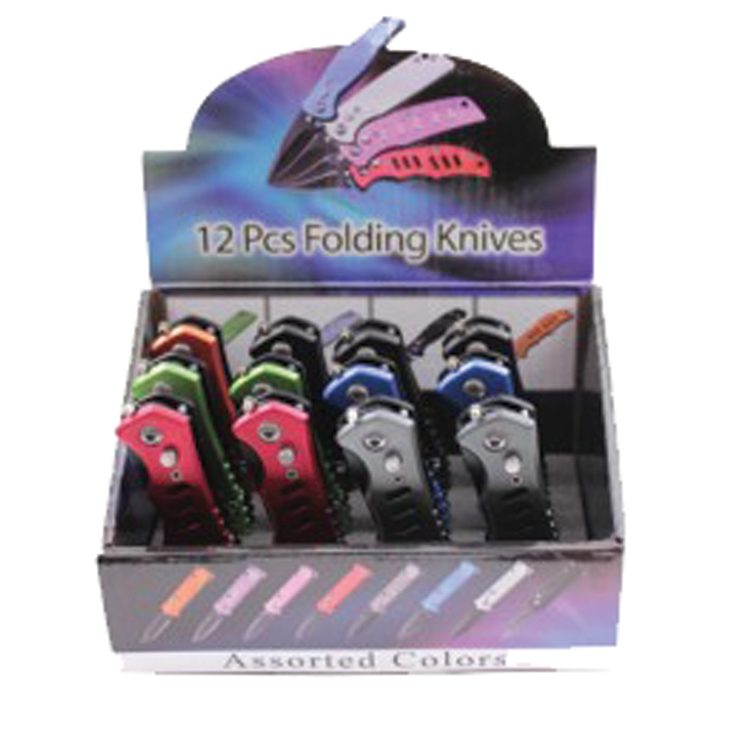 Spectrum Snap Counter-Display Automatic Knife Set - Assorted Aluminum