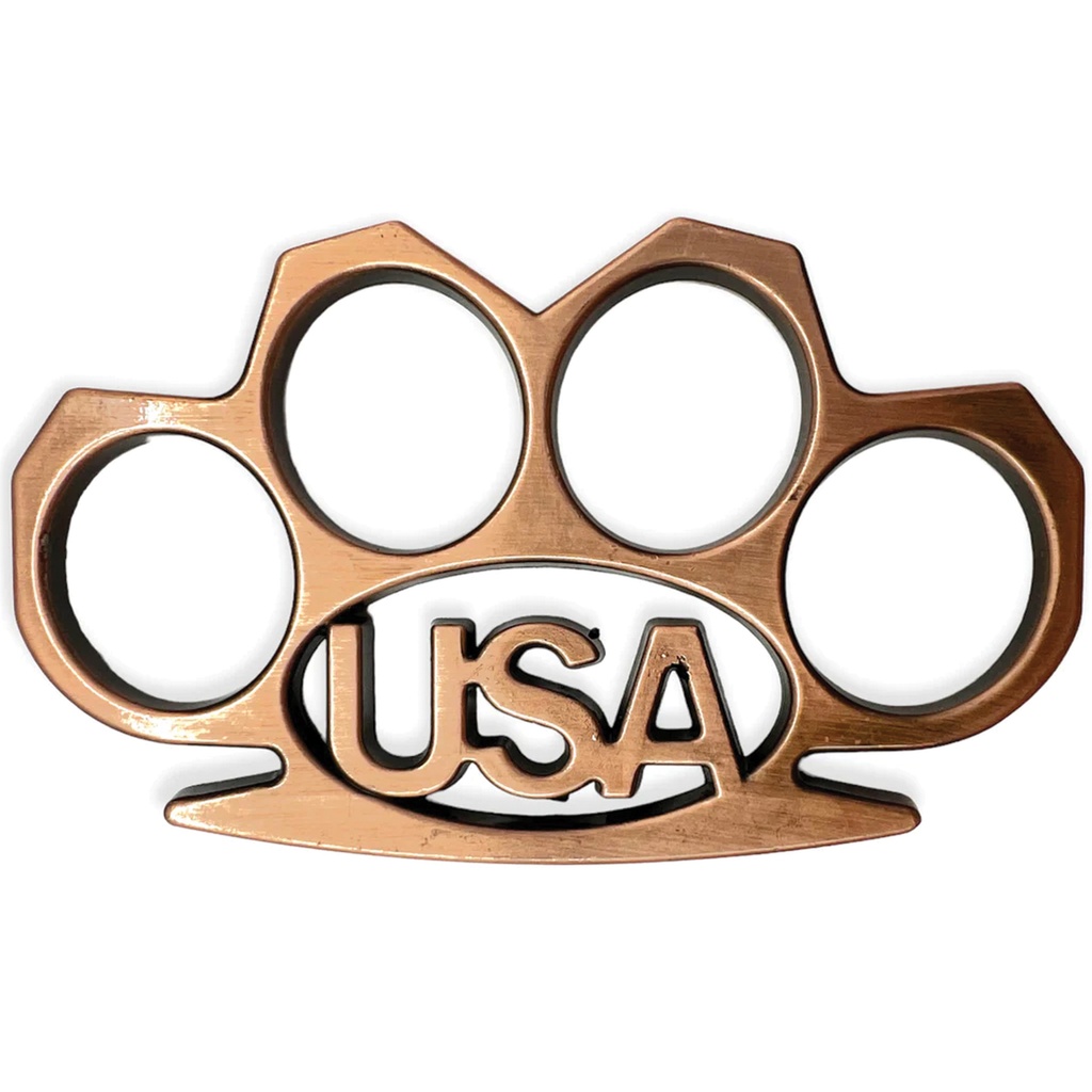 Patriot Crest Heavy‑Duty Brass Knuckles - Bronze