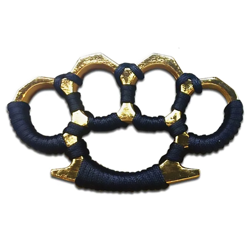 GripMaster Cord-Wrapped Metal Knuckles - Enhanced Hold, Tactical Defense - Gold