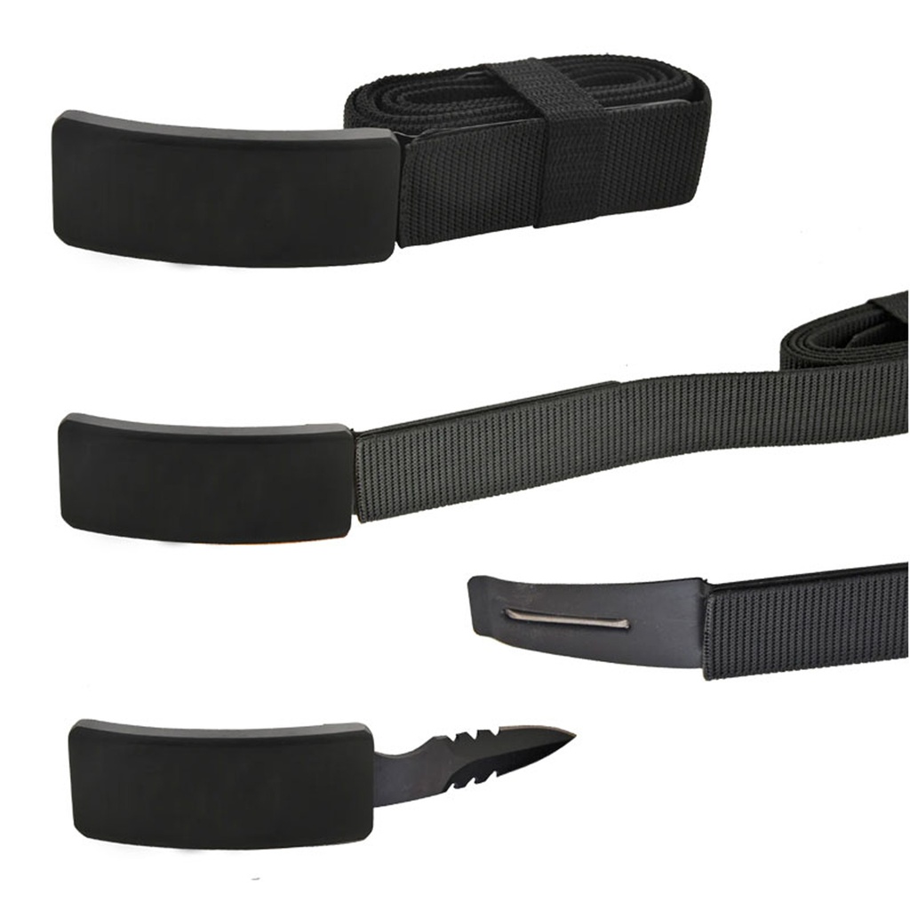 Shadow Buckle Covert-Draw Belt Buckle Knife - Hardwood
