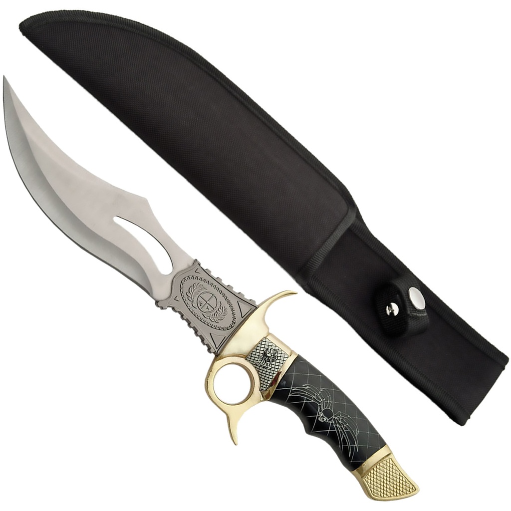 Widow's Crown Regal Bowie Knife - Black & Gold