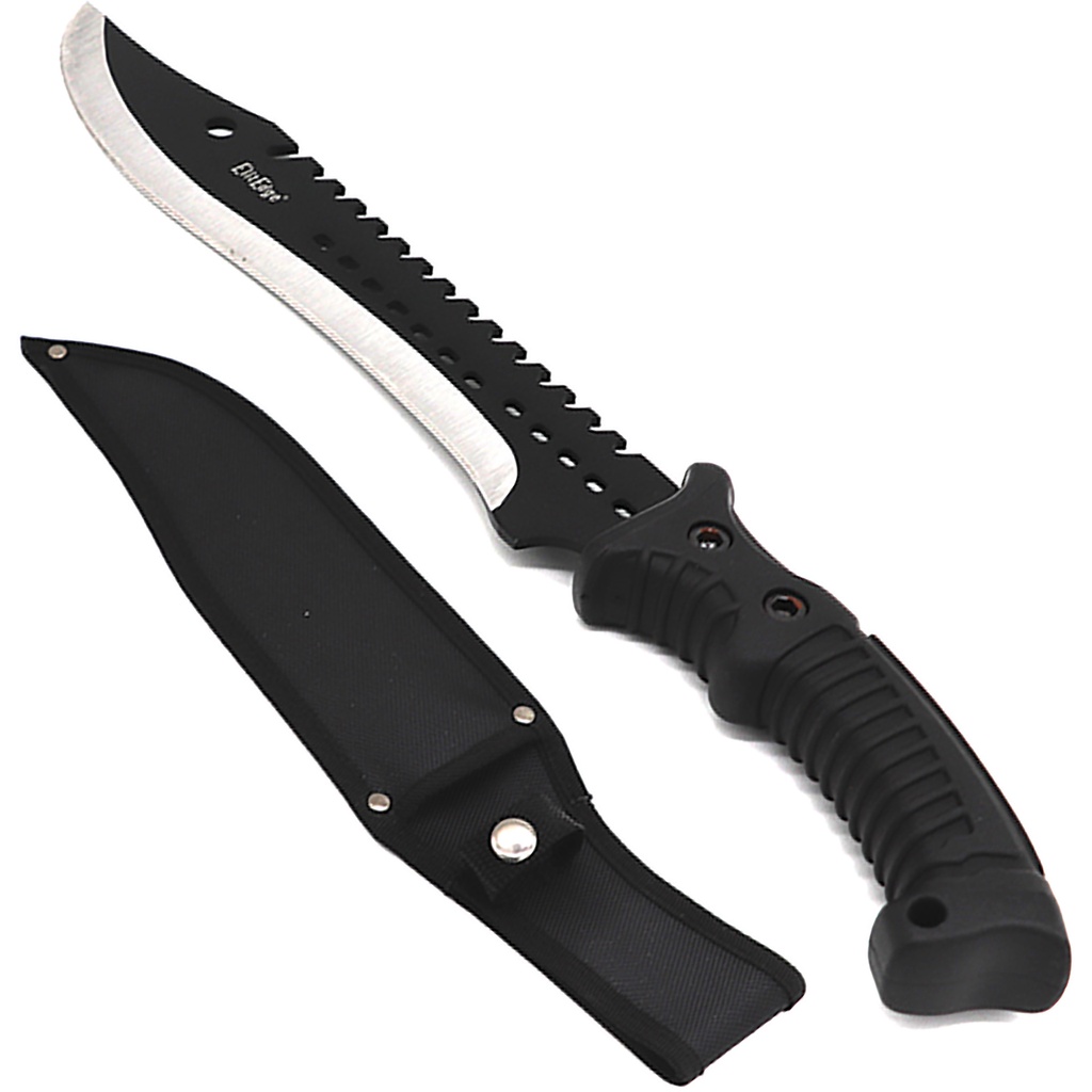 Blackout Sawback Field-Ready Tactical Fixed Blade - Matte Black
