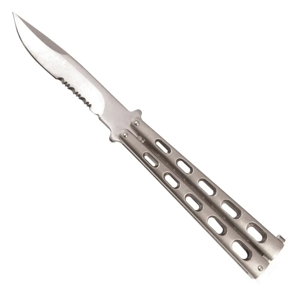 Aero‑Vent Balance Butterfly Knife - Matte Steel