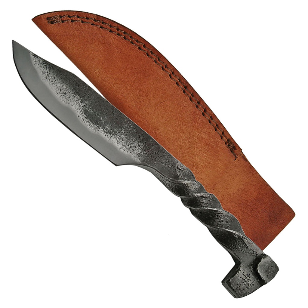 Track-Forged Twist Heritage Railroad Spike Knife - Carbon Steel
