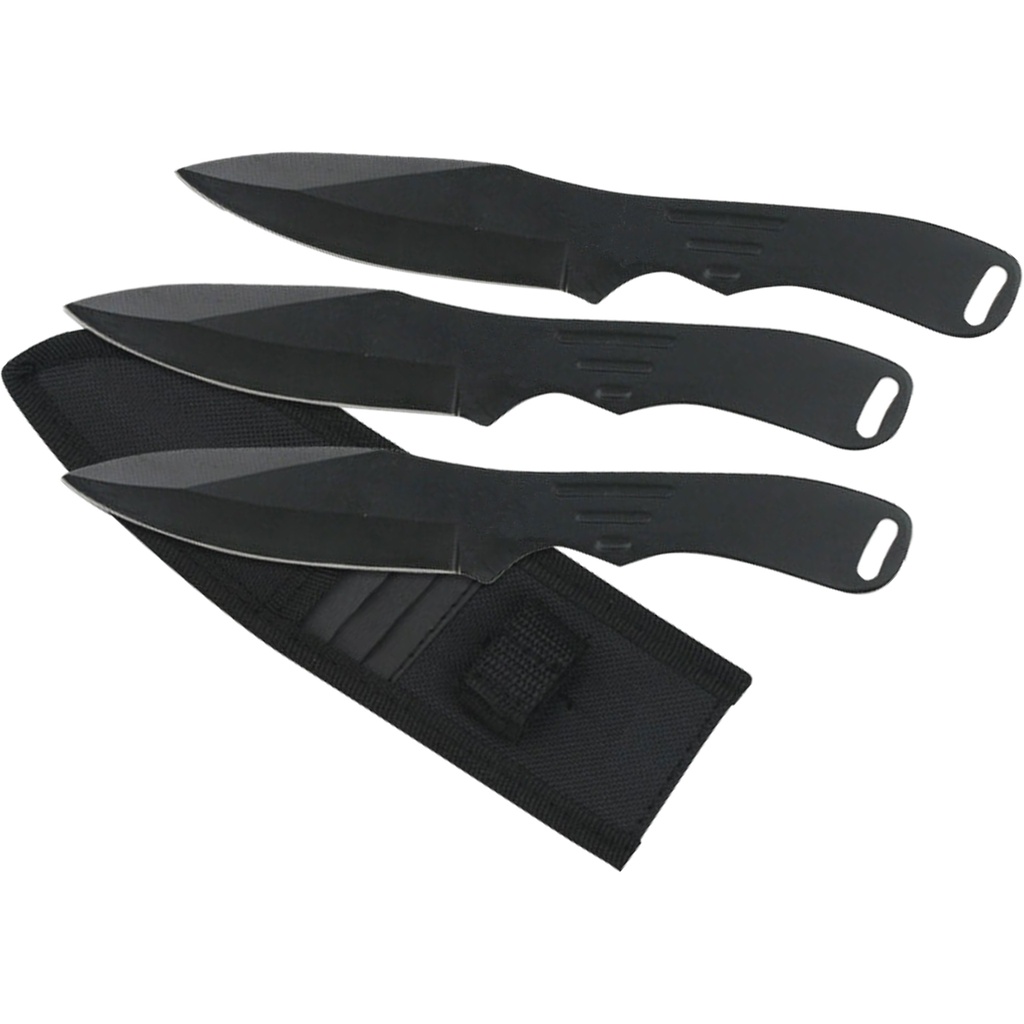 Shadow Spider Precision Throwing Knife Set - Matte Black Steel