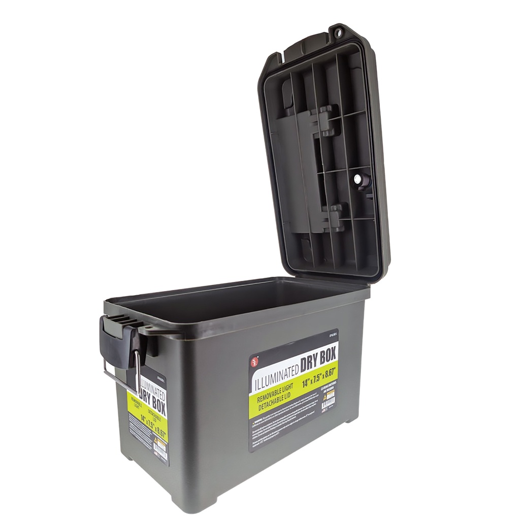 Luminous Guardian COB-Lit Ammo Dry Box - Stealth Gray