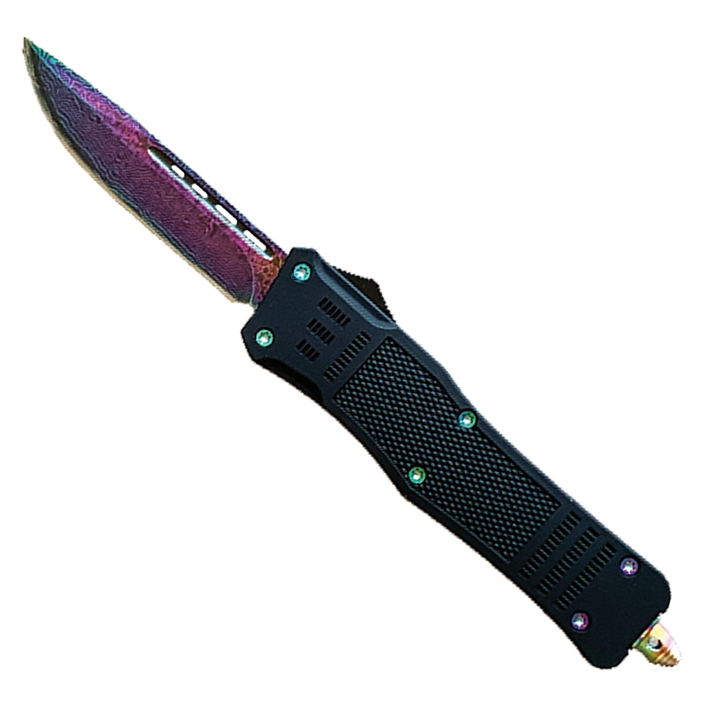 Stormline Spectrum Single-Action OTF Knife - Rainbow Damascus