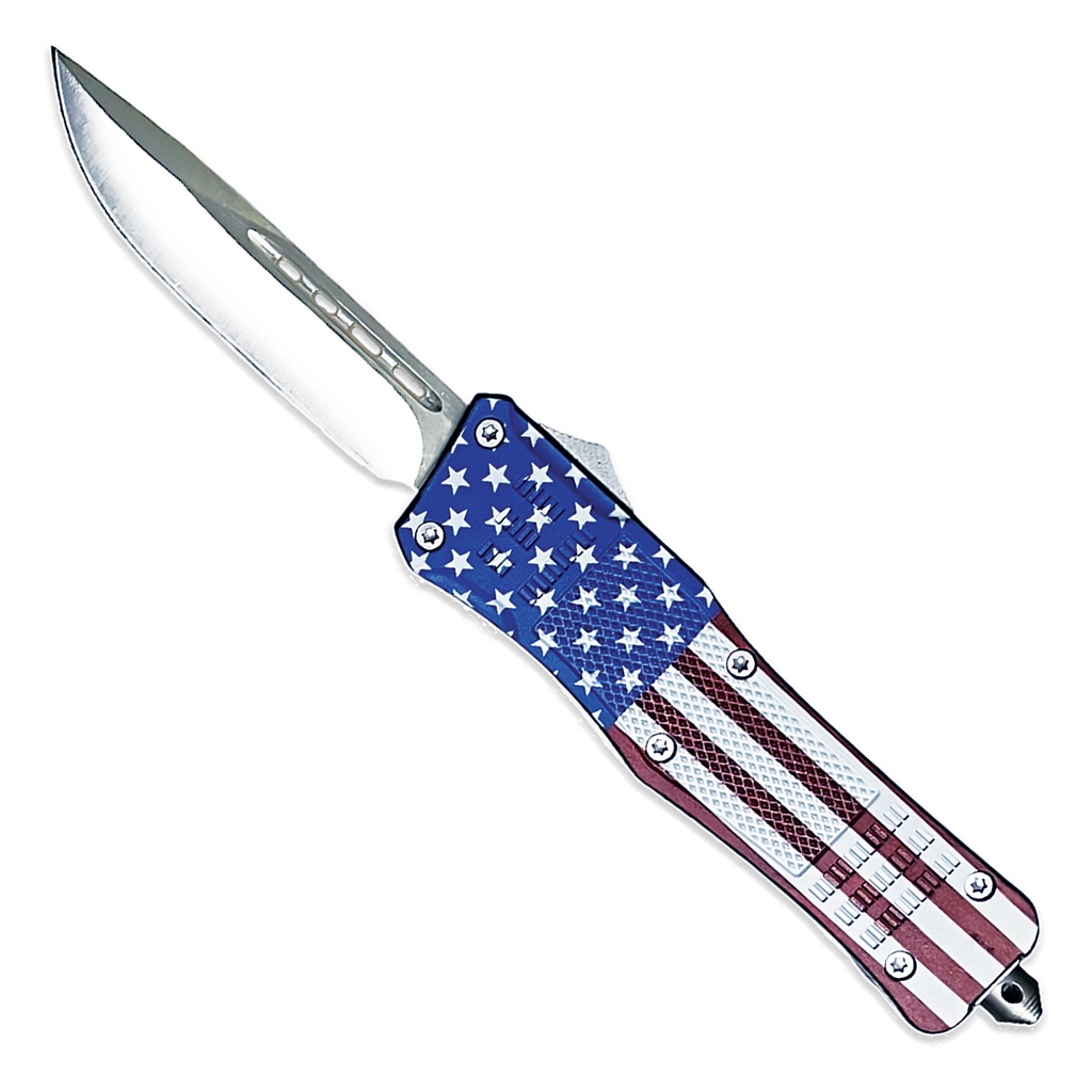 Liberty Surge Single-Action OTF Knife - USA Flag Aluminum