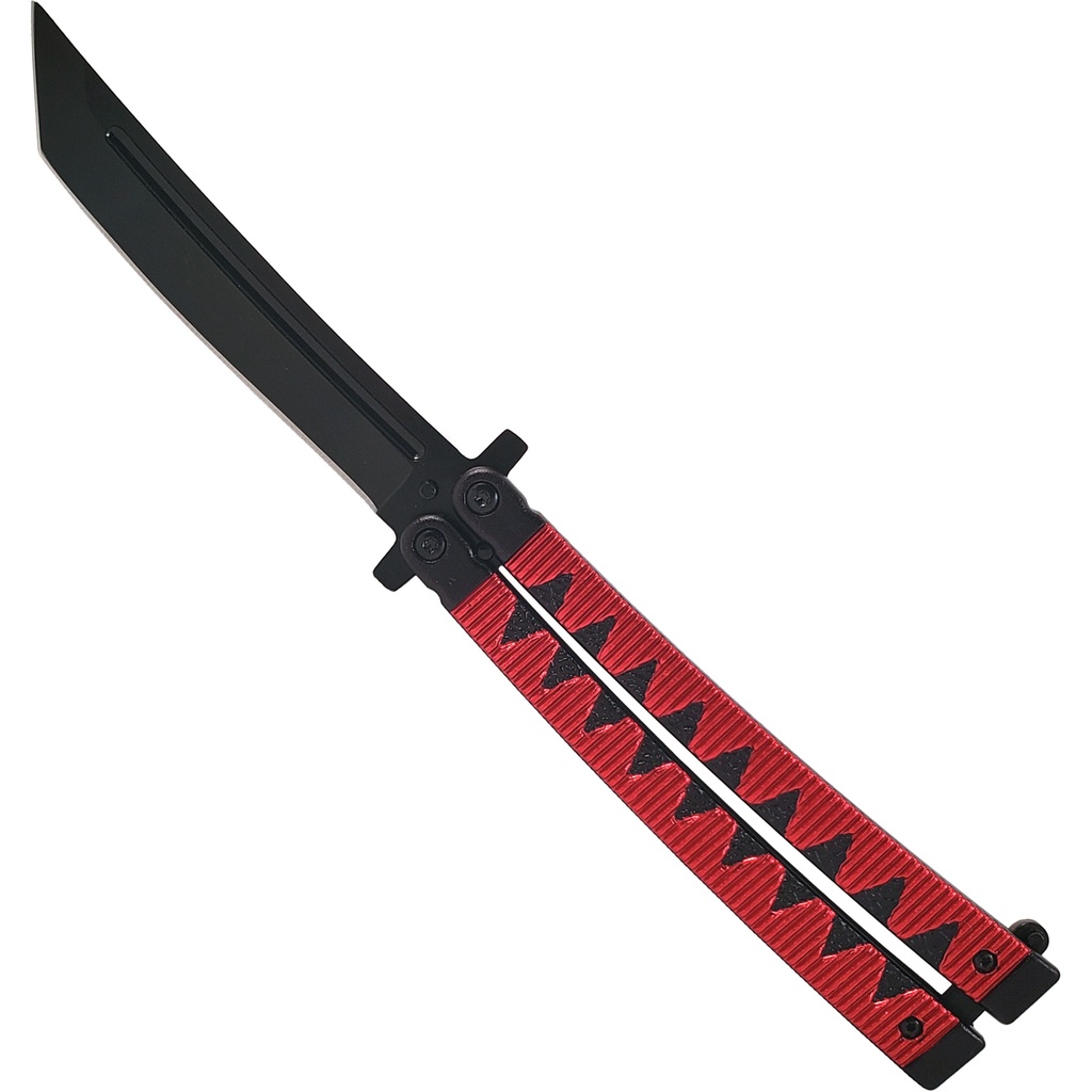 Tsuka Katana Weave Butterfly Knife - Red Metal