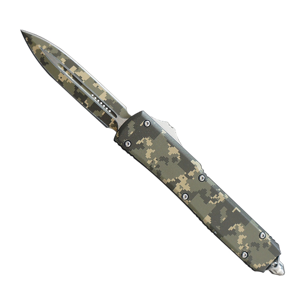 Ghost Grid Single-Action OTF Knife - Digital Camo Aluminum