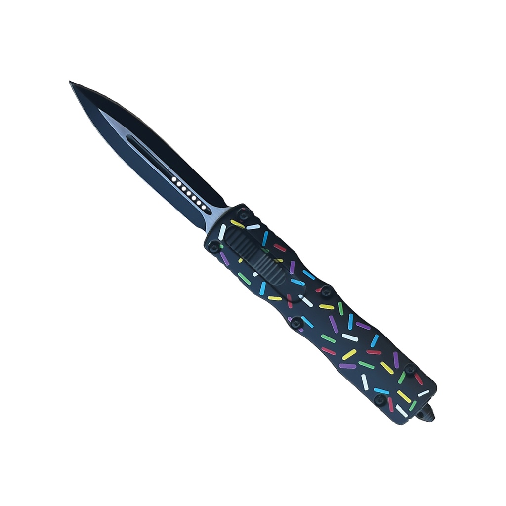 Sprinkled Cupcake Quick-Deploy OTF Automatic Knife - Black