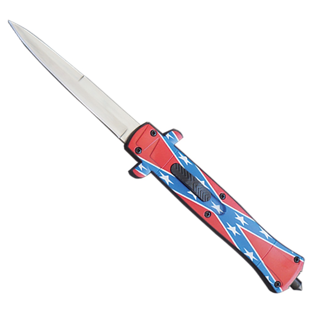 Dixie Flag Slide-Action OTF Knife - Gloss ABS