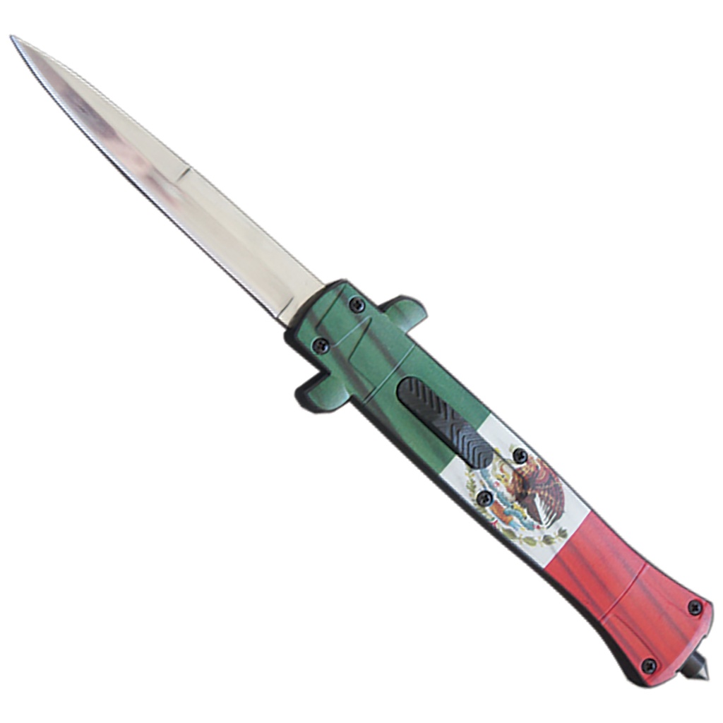 Bandera Pride Quick-Deploy OTF Knife - Mexican Flag ABS