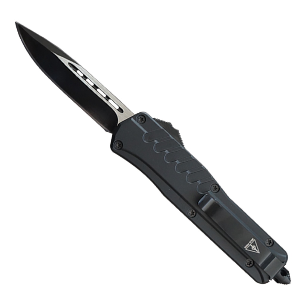 Stormhold Rubberized Grip OTF Knife - Two-Tone Black