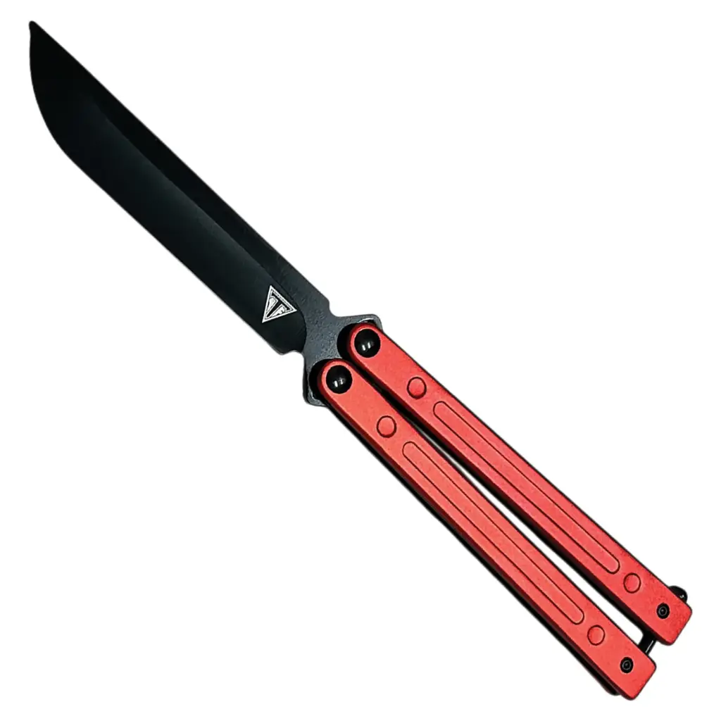 Redline Pivot Bearing-Driven Butterfly Knife - Red Aluminum