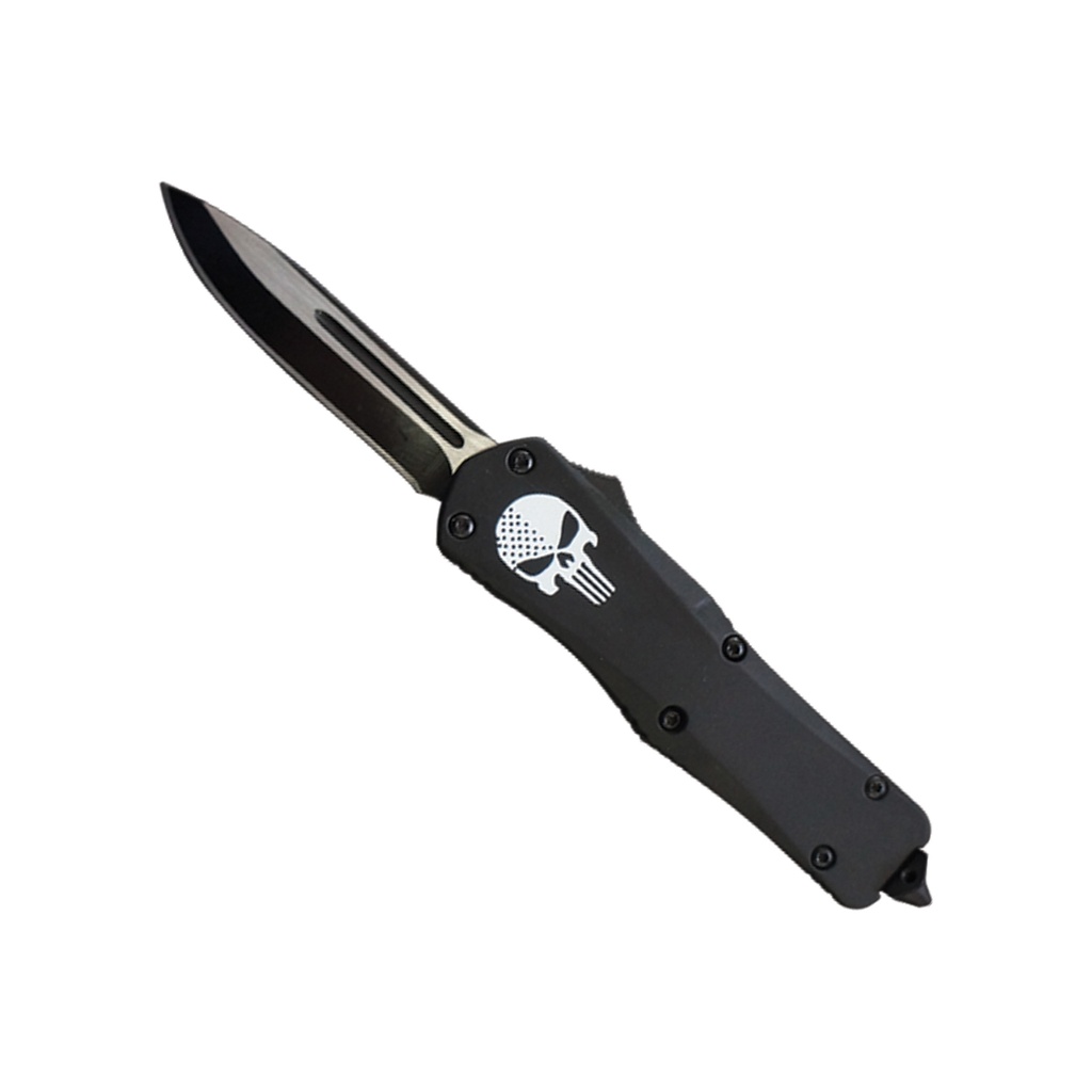 Punisher Shadow Single-Action OTF Knife - Black Aluminum
