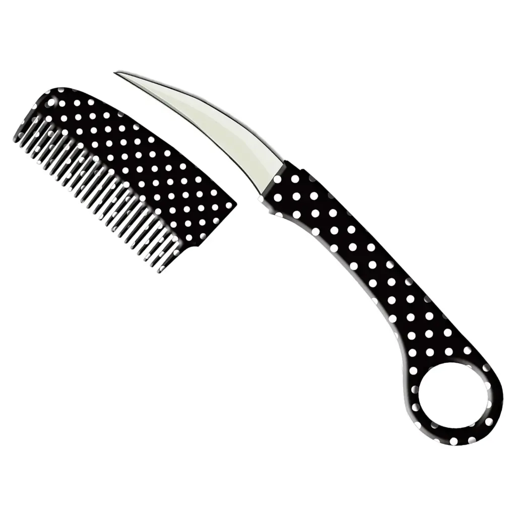 Pin-Dot Phantom Covert Comb Knife - Black Polka Dot