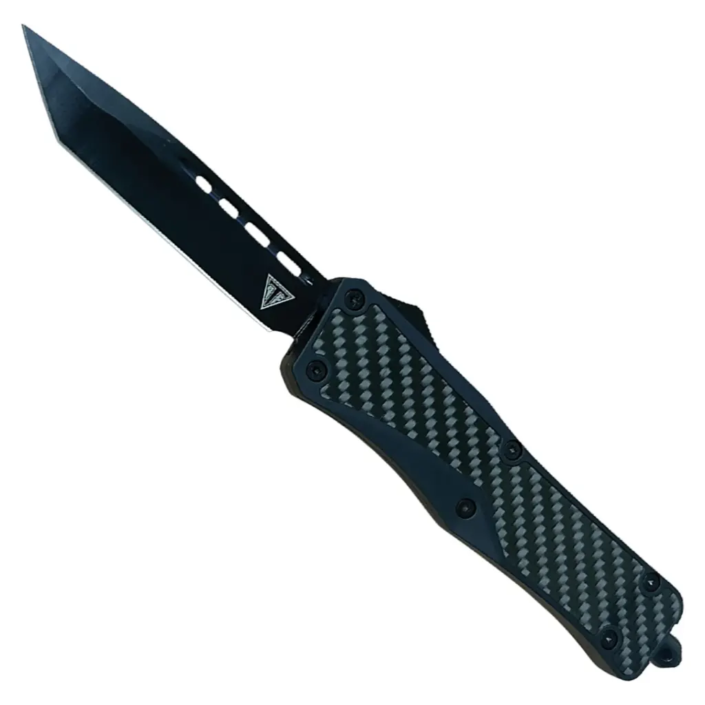 Stealth Weave Quick-Index OTF Knife - Carbon Fiber Black