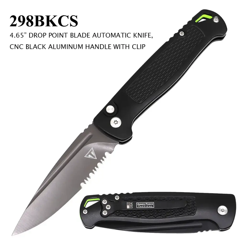 Signal-Lock Rapid Deploy Automatic Knife - Black Aluminum