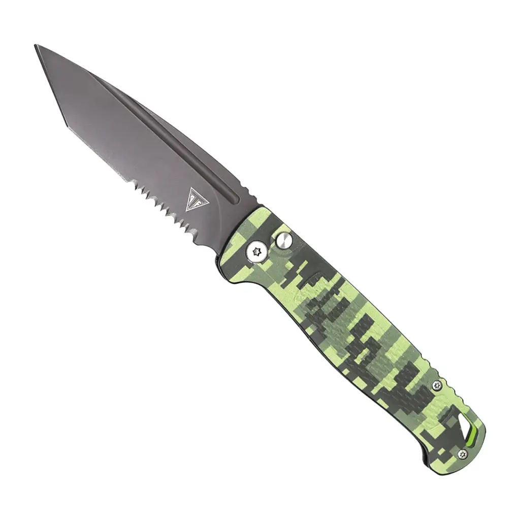 Digital Recon Rapid-Deploy Tanto Automatic Knife - Camo Aluminum