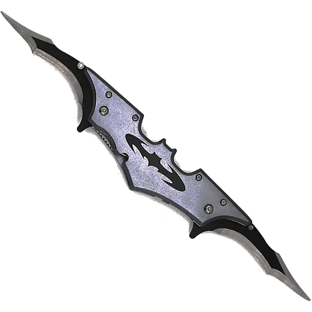 Night Wing Twin-Edge Tactical Assisted Knife - Grey Aluminum
