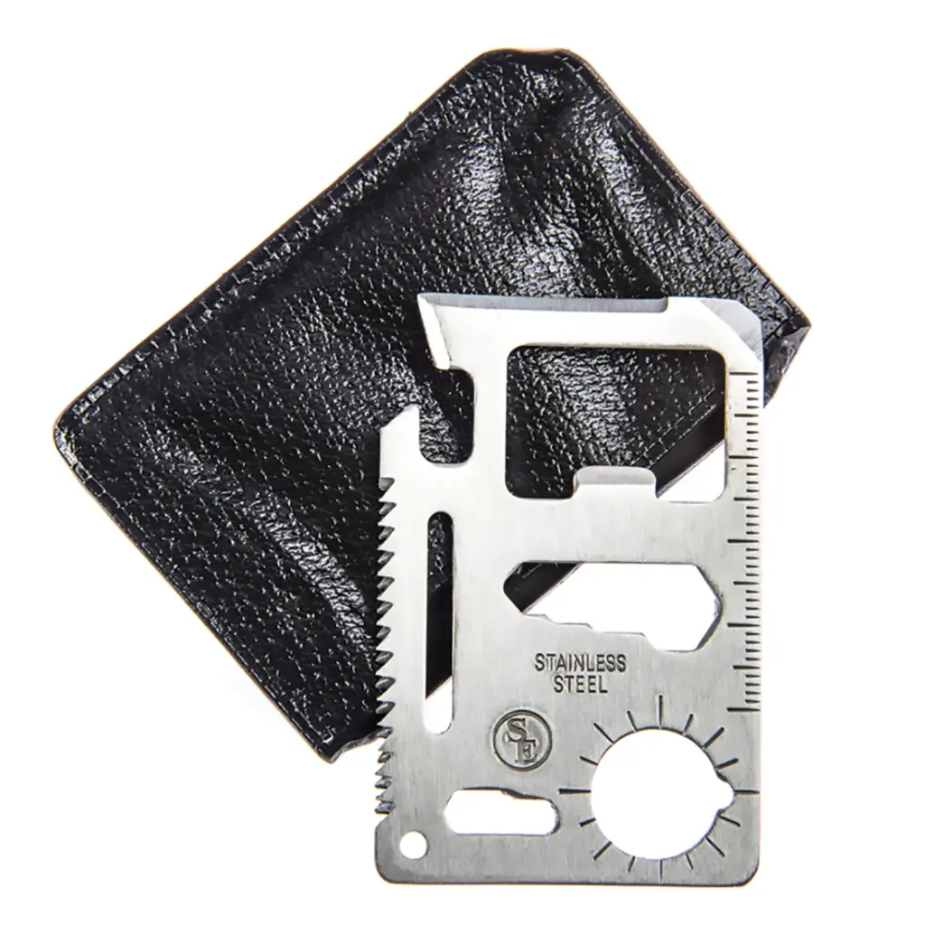 Pocket Contingency 11-Function Survival Card Tool - Stainless Steel