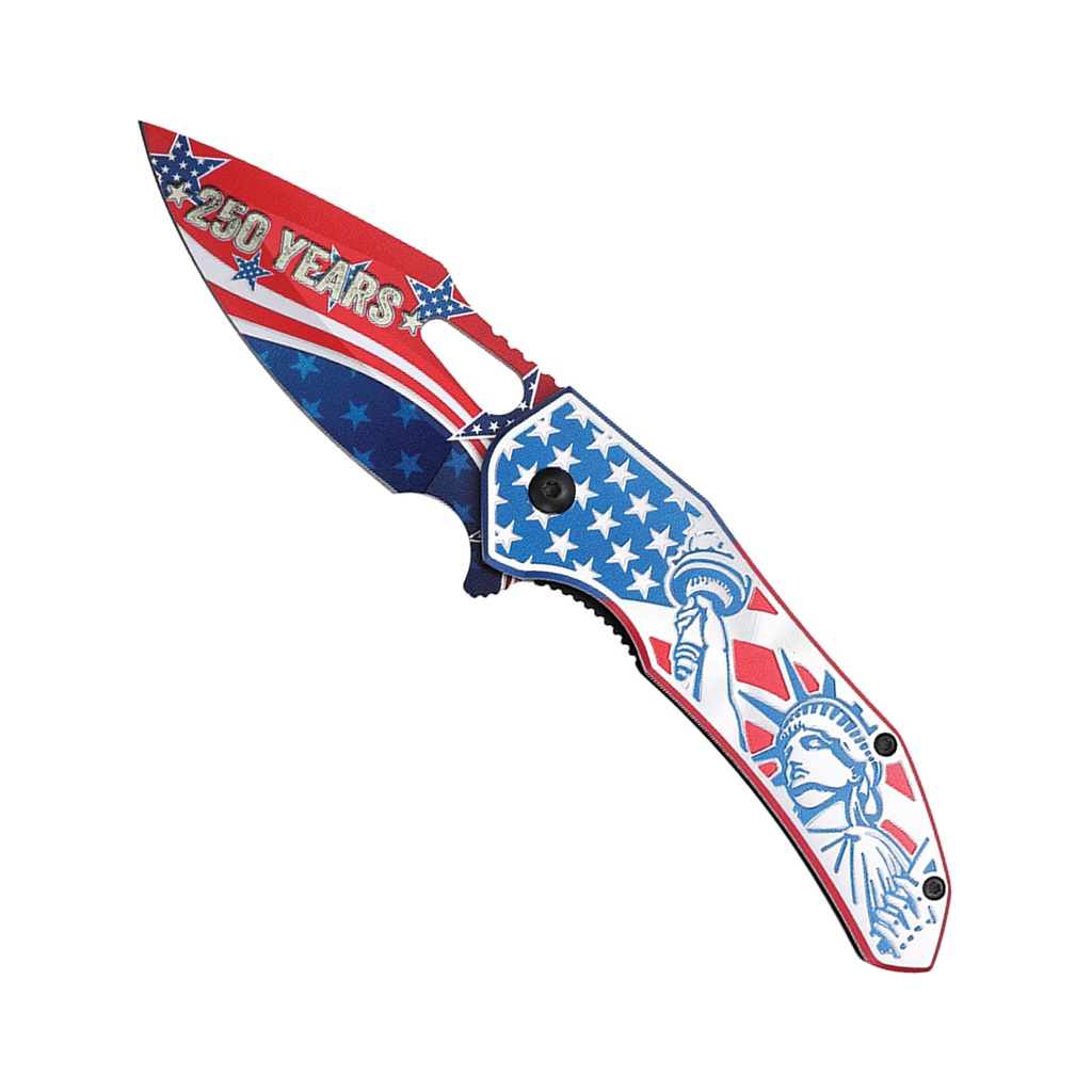 Liberty 250 Patriotic Spring Assisted Knife - Red White Blue