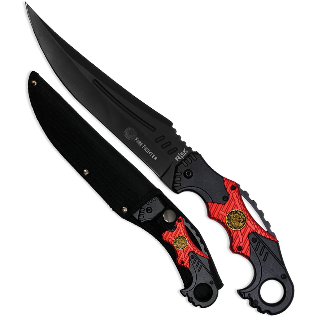 Fireline Honor Tribute Fixed Blade Knife - Red Black