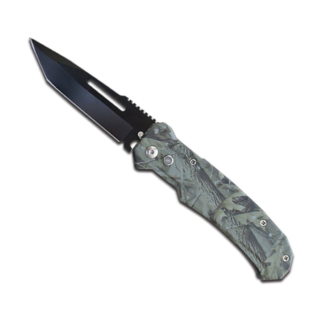 Leaf Shadow Fast-Deploy Tanto Automatic Knife - Real Leaf Camo