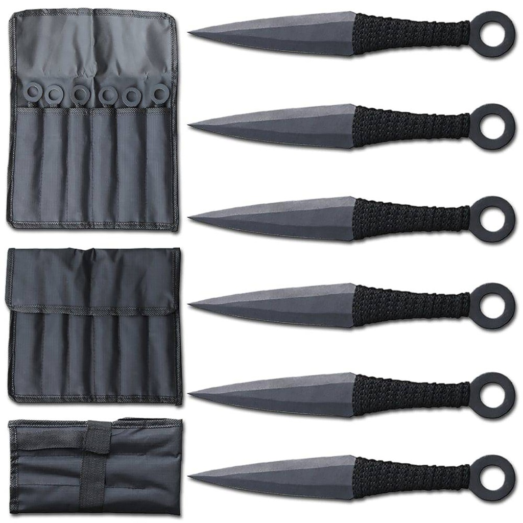 Shadow Ring Precision Kunai Throwing Knife Set - Black Cord