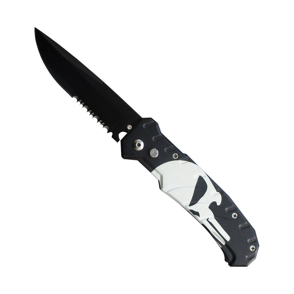 Vigilante Emblem Quick-Deploy Automatic Knife - Black Aluminum