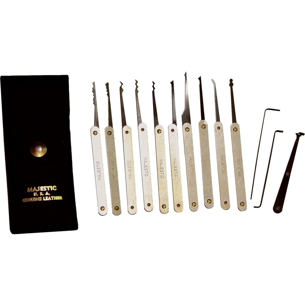 Pocket Locksmith Precision Lock Pick Set - Black Leather