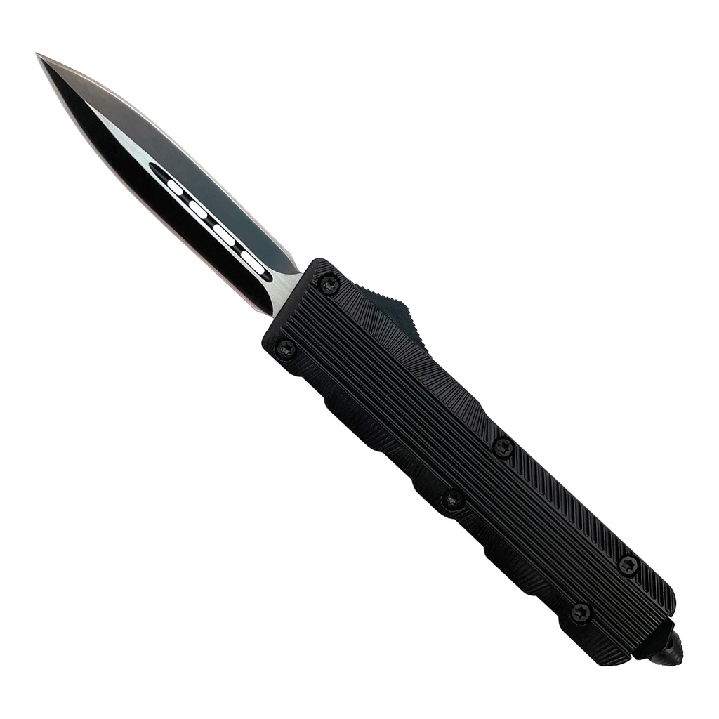 Parallel Lineage Double-Edge OTF Knife - Black Aluminum