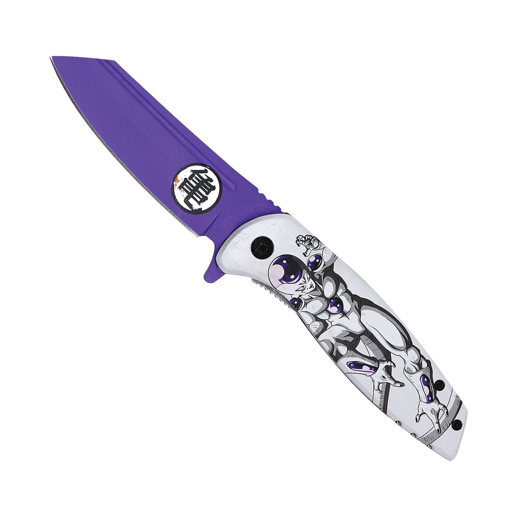 SAMPLE -Galactic Tyrant Quick-Deploy Spring Assisted Knife - Purple Blade