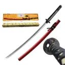 Crimson Honor Samurai Katana Sword - Red Lacquer