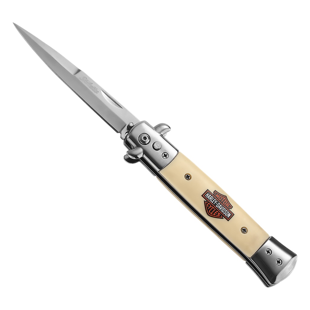 Highway Heritage Stiletto Automatic Knife - Ivory Acrylic