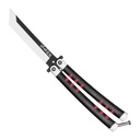 Tanjiro Resolve Smooth-Action Butterfly Trainer Knife - Black & Red Aluminum