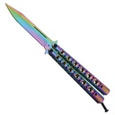 AeroSix Lightweight Butterfly Knife - Rainbow Steel