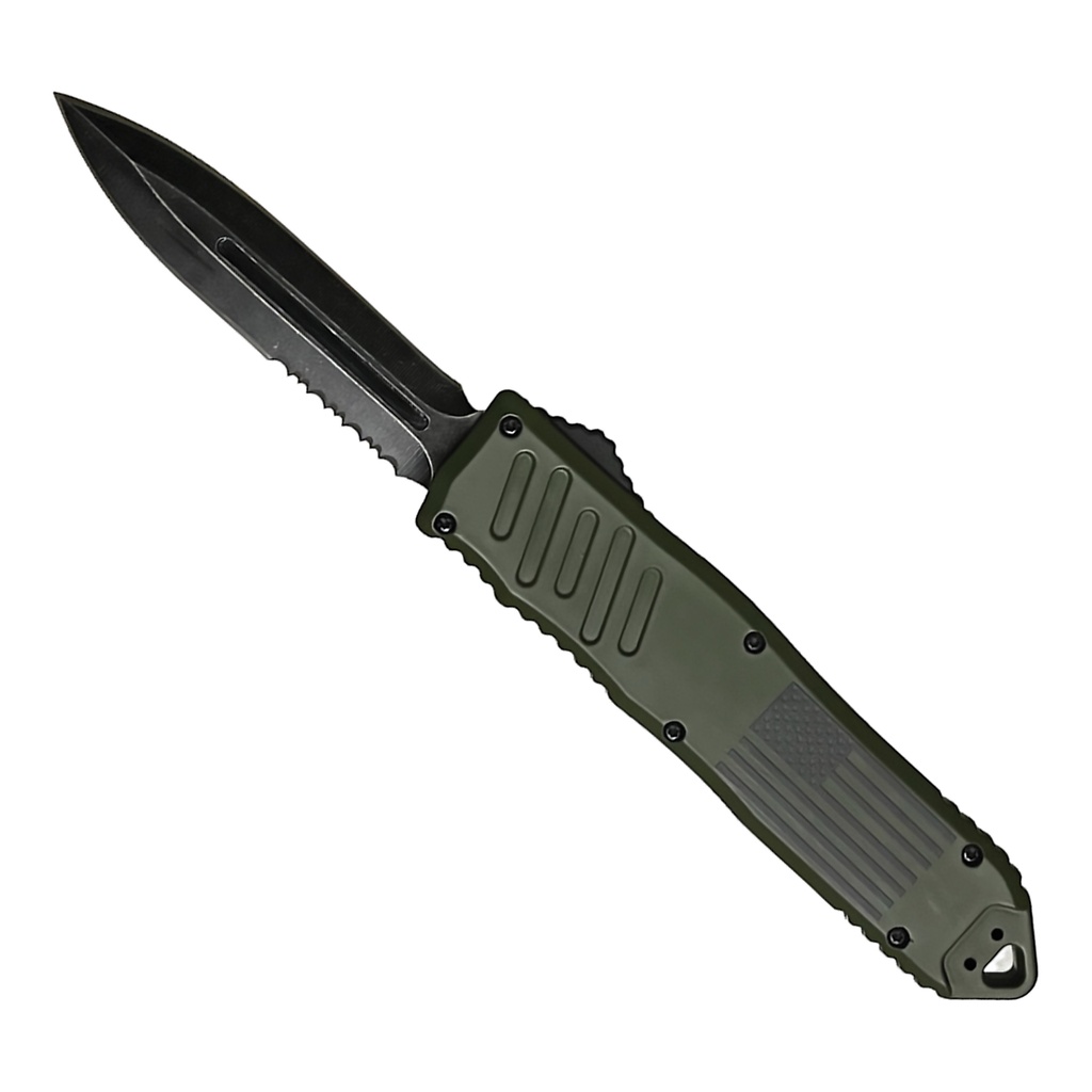 Stars &amp; Stripes Double-Action OTF Knife - Green Flag