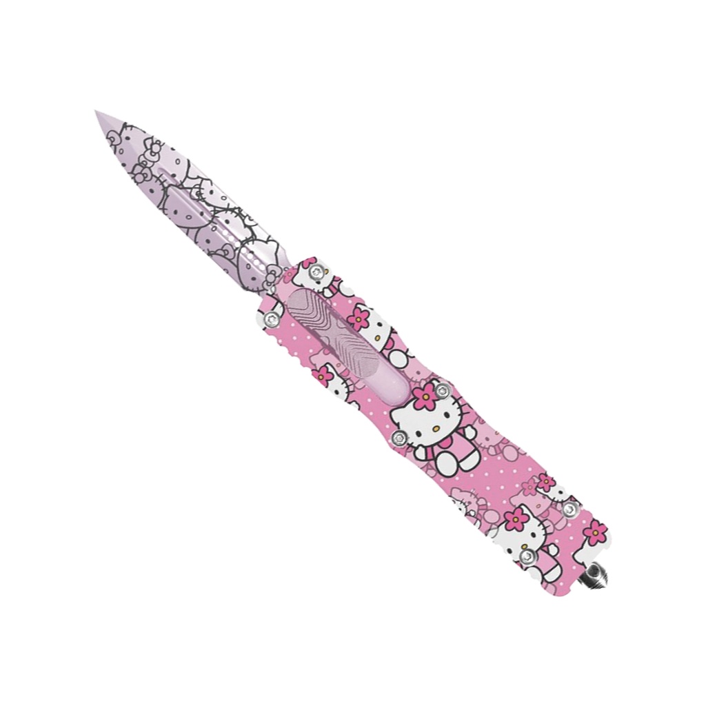 Cotton Candy Snap Front-Slide OTF Knife - Pink Aluminum